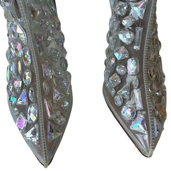 Steve Madden Boots Instinct Clear Rhinestone Ankle Boot Women's Size 5.5 - Picture 7 of 11